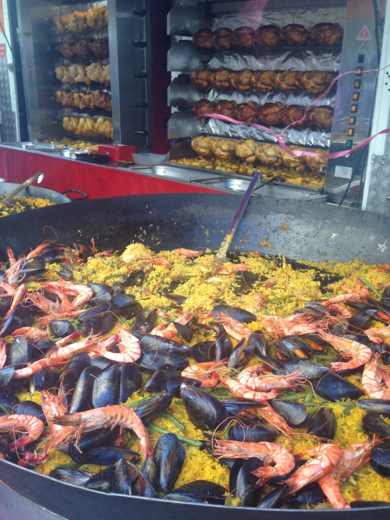 Paella at a French market